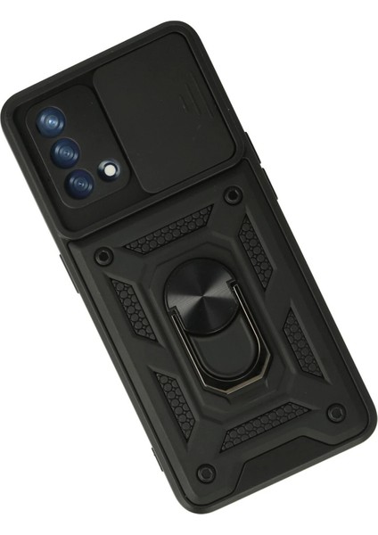 A74 4g Kılıf Pars Lens Yüzüklü Silikon - Siyah Gnzrz