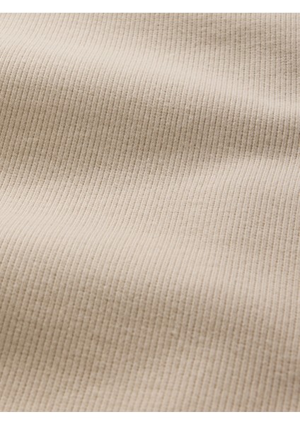 Kadın Bej Fitilli Mini T-Shirt Elbise indirimleri