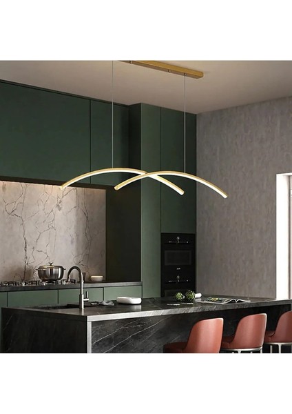 Zeyna Modern Tasarım Yatak Odası - Salon - Mutfak Eskitme Renk Beyaz Ledli 2 Li LED Avize