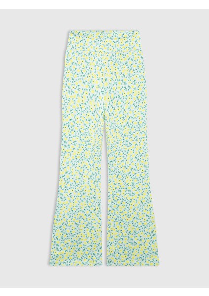 Kız Çocuk Sarı Flare Legging Tayt