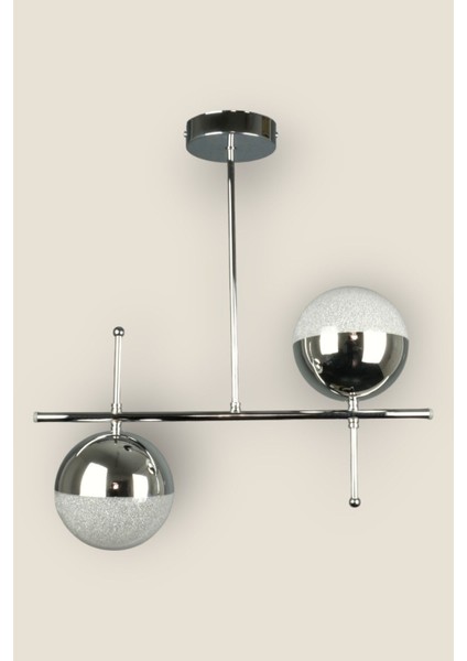 Çello Modern Tasarım Metal Krom Renk Cafe - Salon - Mutfak – Yatak Odası – LED 2'li Avize modelleri