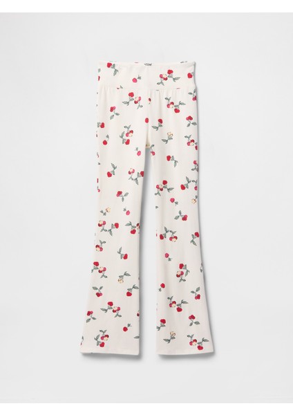 Kız Çocuk Kırık Beyaz Flare Legging Tayt