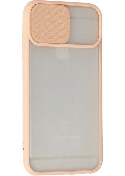 Apple iPhone 6 Plus Kılıf Palm Buzlu Kamera Sürgülü Silikon - Pembe Gnzrz