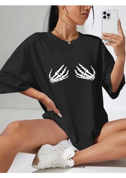 Baskılı T-Shirt - Siyah