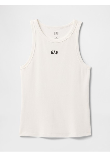 Kadın Kırık Beyaz Gap Logo Fitilli Halter Yaka Atlet fiyatları