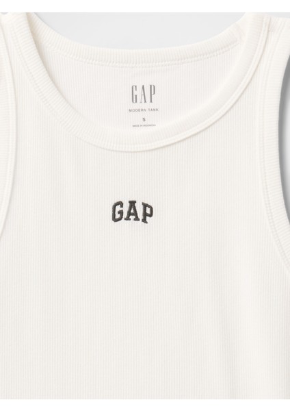 Kadın Kırık Beyaz Gap Logo Fitilli Halter Yaka Atlet modelleri