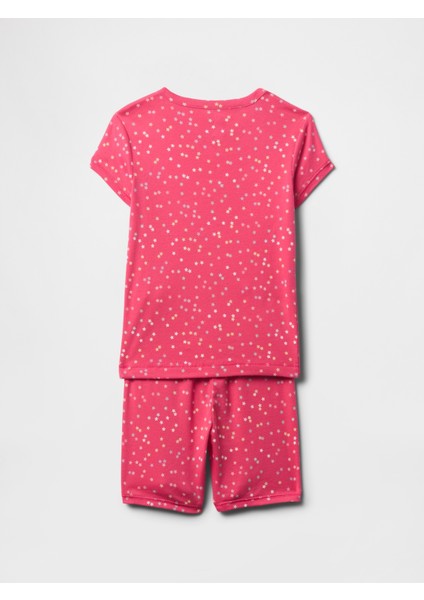 Kız Çocuk Pembe Organik Pamuk Pijama Takımı