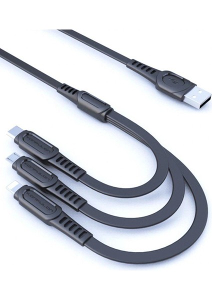DC19 3in1 USB Kablo 1.3m 3A - Siyah Gnzrz
