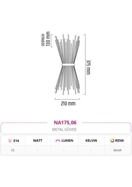 Dekoratif Kirpi Aplik Bakır Md-A 5224-06