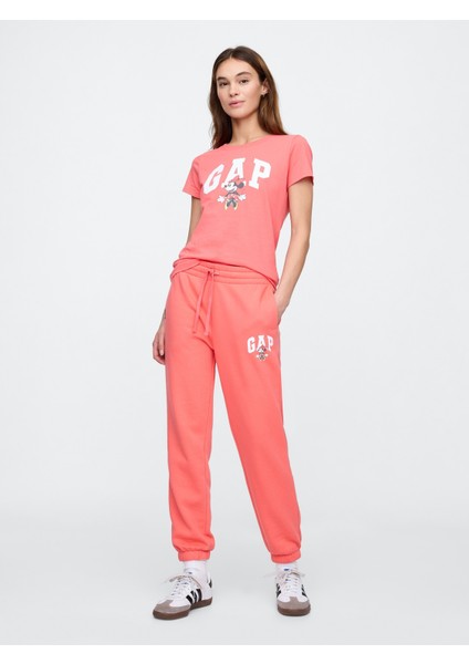 Kadın Pembe Disney Minnie Mouse Gap Logo T-Shirt