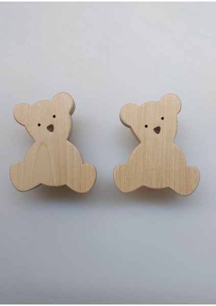 Ayıcıklı Dolap Kulpu 2'li Bebek Çocuk Odası Şifonyer Kulpu, Figürlü Çekmece Kulp