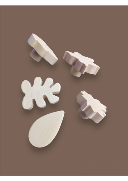 5 Adet! Bebek Odası Ahşap Çekmece ve Dolap Kulpu, Sonbahar Temalı Kulp, Yaprak Kulp fiyatları