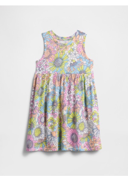 Kız Bebek Çok Renkli Desenli Elbise