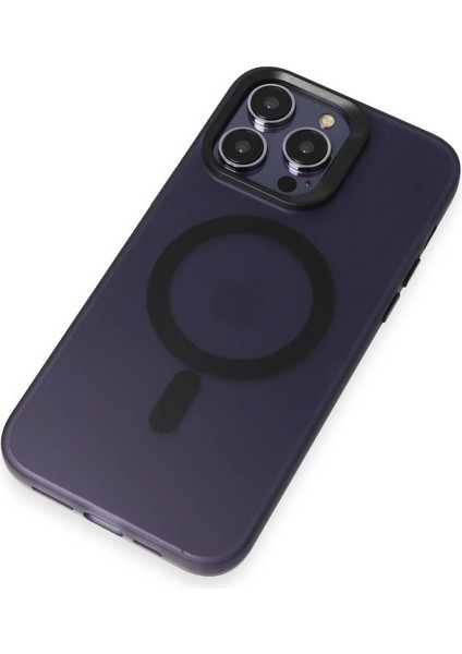 Apple iPhone 14 Pro Max Kılıf Mateks Magsafe Kapak - Derin Mor Gnzrz