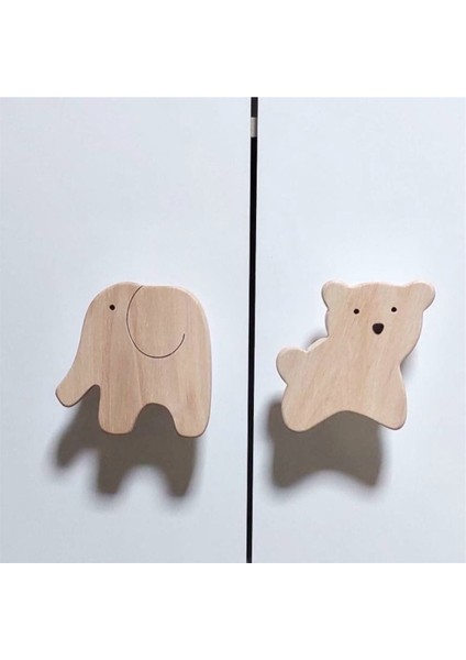 Ayıcıklı Dolap Kulpu 2'li Bebek Çocuk Odası Şifonyer Kulpu, Fil Figürlü Çekmece Kulp fiyatları