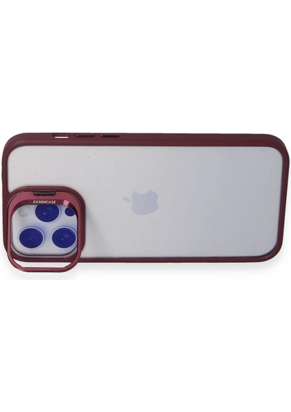 Apple iPhone 13 Pro Max Kılıf Roblox Lens Standlı Kapak - Bordo Gnzrz