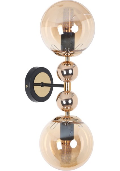 Misket Siyah Gold 2 Bal Camlı Aplik
