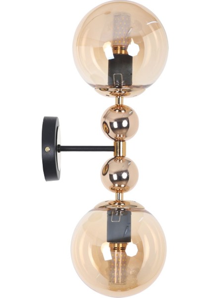 Misket Siyah Gold 2 Bal Camlı Aplik