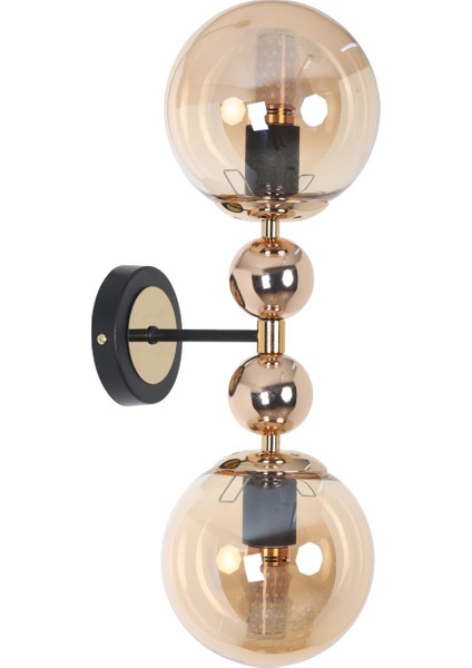 Misket Siyah Gold 2 Bal Camlı Aplik