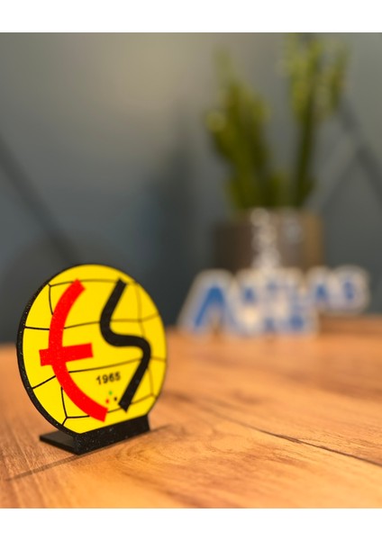 Eskişehirspor 3D Baskı Arma Logo – Masaüstü Dekoratif Stand - Kırmızı Siyah Taraftar Hediyelik Ürün modelleri