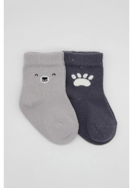 Bistyle Bear Penye Soket Çorap 2'li BS10116 Gri fiyatları