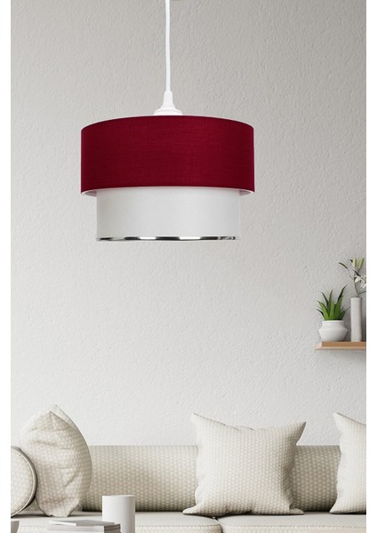 Kumaş Başlık 2 Katlı Bordo Pasta Avize Yatak Odası Çocuk Odası