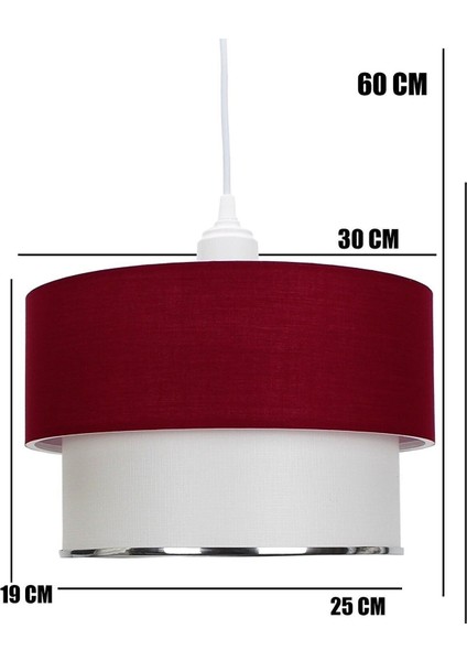 Kumaş Başlık 2 Katlı Bordo Pasta Avize Yatak Odası Çocuk Odası