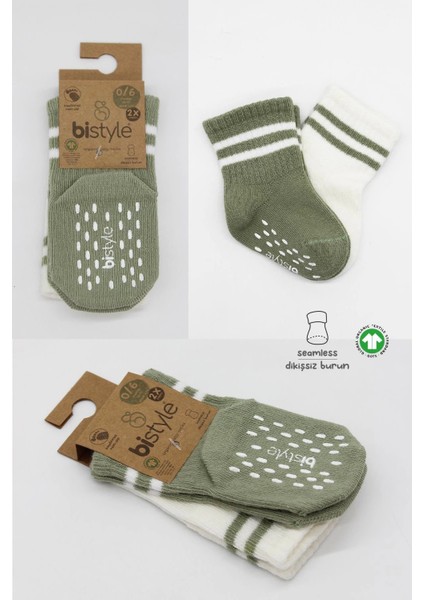 Bistyle Çemberli Kaymaz Soket Çorap 2'li BS10125 Nil Ekru indirimleri