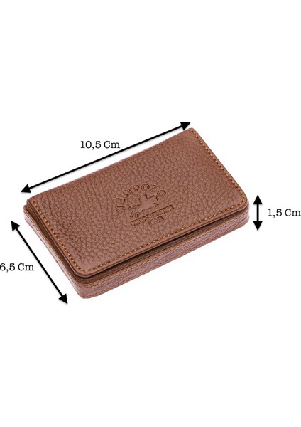 Hakiki Deri Unisex Tek Bölmeli Kartlık - Taba