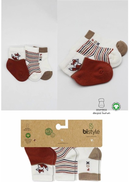 Bistyle 3'lü Penye Soket Çorap BS10109 Kiremit indirimleri