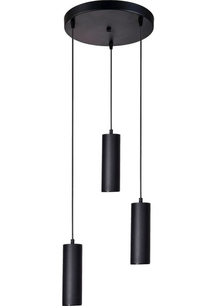 Spotline Modern Tasarım Salon - Yatak Odası - Mutfak - Gün Işığı - Siyah Renk 3 Lü Spot Sarkıt Aviz