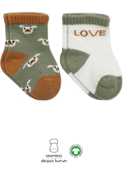 Bistyle Love Dog Penye Soket Çorap 2'li BS10118 Nil