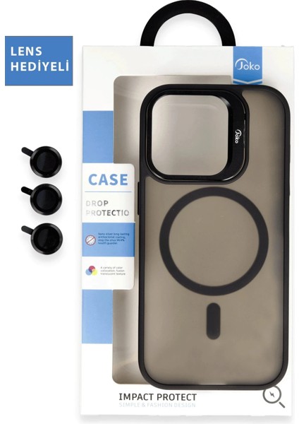 Apple iPhone 16 Pro Max Flet Lens Magsafe Kapak - Siyah Gnzrz