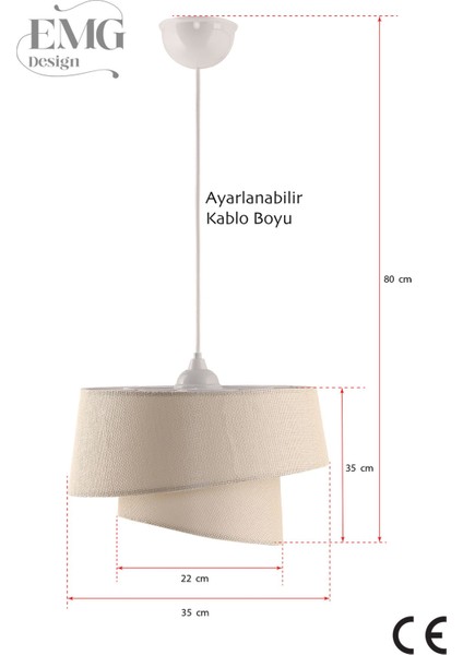 Manolya Modern Kumaş Başlıklı 2 Katlı Yatak Odası Çocuk Odası Salon Mutfak Hol Avize fırsatları