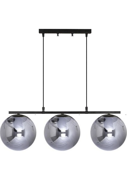 Sezar Salon - Mutfak - Yatak Odası Özel Tasarım Modern Sıralı 3 Lü Füme Glop Camlı Sarkıt Avize fiyatları