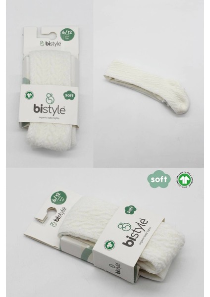 Bistyle Tekli Zikzak Kabartma Penye Külotlu Çorap BS50108 Ekru
