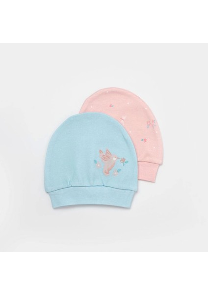 Bibaby Biorganic Always Happy 2'li Bebek Şapka 72229 Gül Kurusu Mint