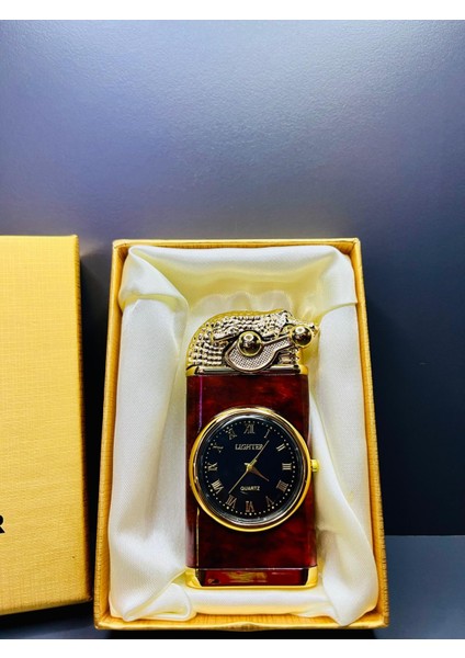Timsah Model Saatli Çift Alevli Yeni Trend Çakmak