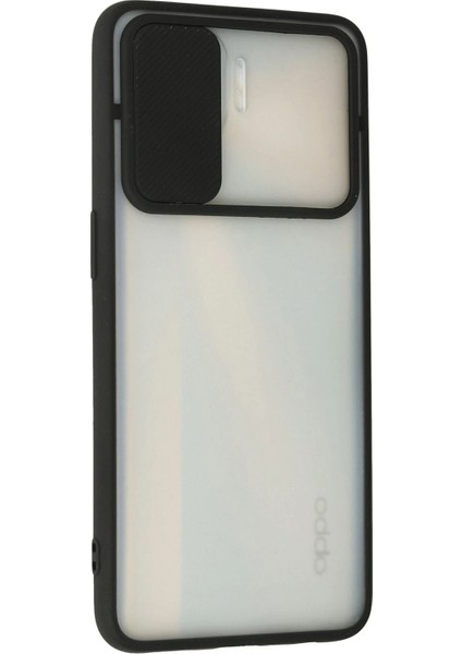 Reno 4 Lite Kılıf Palm Buzlu Kamera Sürgülü Silikon - Siyah Gnzrz
