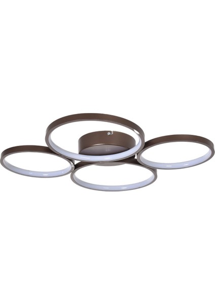 Fernando Modern Tasarım Yatak Odası - Salon - Mutfak Kahverengi Renk Beyaz Ledli 4 Lü LED Avize