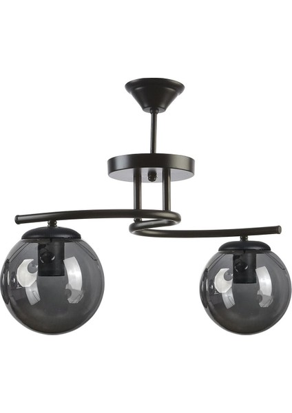 Linda Modern Salon - Mutfak - Yatak Odası Kapalı Globe Camlı Ikili Avize