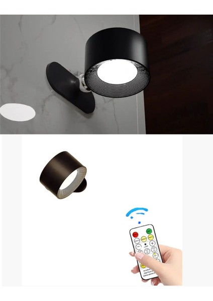 Uzaktan Kumandalı Duvar Lambası – USB Şarjlı 360° Dönebilen Manyetik Esnek Askılı Okuma Lambası