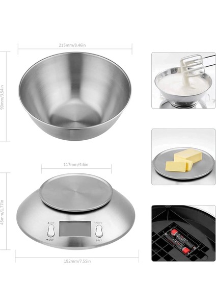 LCD Ekran Elektronik Dijital Mutfak Terazisi Inox Hassas Mutfak Tartısı ( Lisinya )