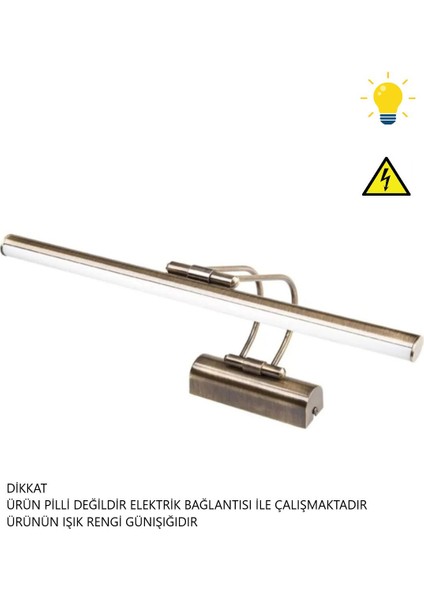 Resim Tablo Üstü Banyo Ledli Aplik 220V 5 Renk Eskitme Flüt Aplik 3000K Günışığı (Pilli Değildir)