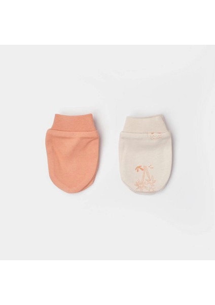 Bibaby Biorganic Hello Safari 2'li Bebek Eldiven 72224 Ekru Kiremit