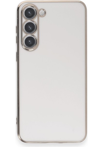 Samsung Galaxy S23 Plus Kılıf Volet Silikon - Beyaz Glstd