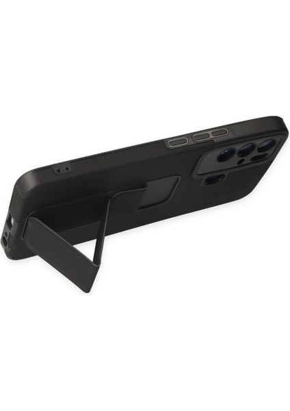 Tecno Pova Neo Kılıf Mega Standlı Silikon - Siyah Gnzrz