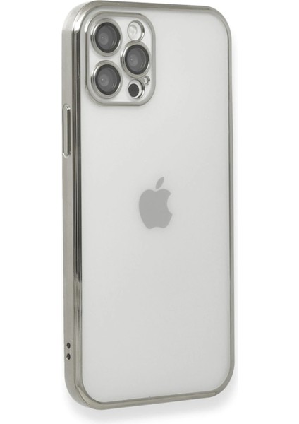 Apple iPhone 12 Pro Max Kılıf Razer Lensli Silikon - Gümüş Gnzrz