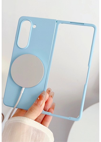 Samsung Galaxy Z Fold 5 Kılıf Mata Fold Kapak - Sierra Blue Gnzrz