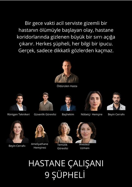 Acil Serviste Cinayet, Cinayet Çözme ve Katili Bulma Oyunu, Suçluyu Bulma Dedektif Oyunu fiyatları